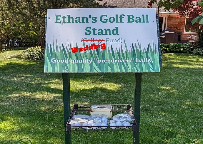 ethans golf ball stand wedding