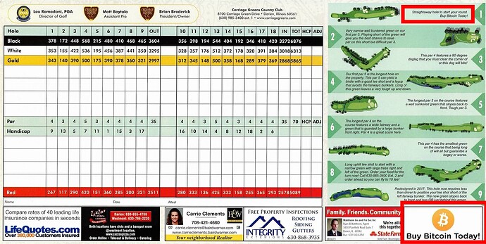 bizarre carriage greens scorecard 2